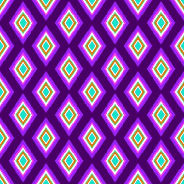 Ikat geometrik folklor süsü. Kabile etnik yapısı. Aztek tarzında kusursuz çizgili desen. Şekil kabile nakışı. Hintli, İskandinav, çingene, Meksikalı, halk modeli. Kusursuz desenli kumaş