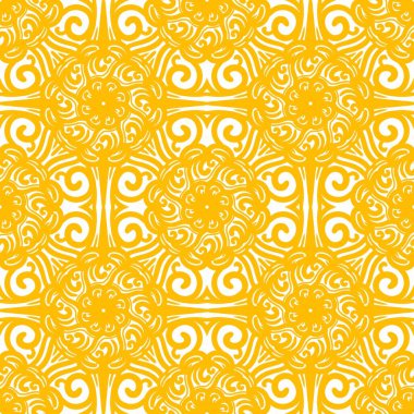 Retro geometrik desen tekrarlanıyor. Kumaş izi. Damask tarzı, kusursuz arkaplan, mozaik süs, klasik tarz. Kumaşlardaki parmak izleri için tasarım