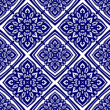 Mandalalı kusursuz desenli çiçek, klasik dekoratif elementler, klasik dekoratif çizimler, renkli kabile süsleriyle etnik mandala.