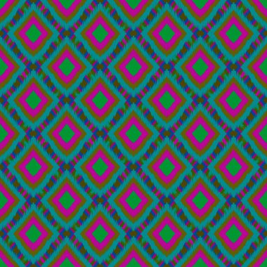 Ikat geometrik folklor süsü. Kabile etnik yapısı. Aztek tarzında kusursuz çizgili desen. Şekil kabile nakışı. Hint, İskandinav, Çingene, Meksikalı, halk modeli..