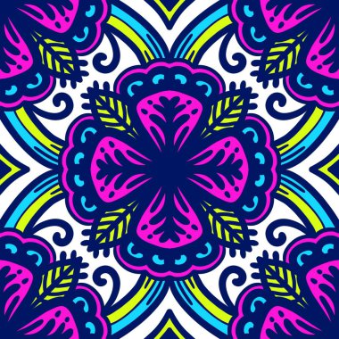 Retro geometrik desen tekrarlanıyor. Kumaş izi. Damask tarzı, kusursuz arkaplan, mozaik süs, klasik tarz. Kumaşlardaki parmak izleri için tasarım