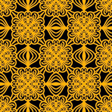 Retro geometrik desen tekrarlanıyor. Kumaş izi. Damask tarzı, kusursuz arkaplan, mozaik süs, klasik tarz. Kumaşlardaki parmak izleri için tasarım