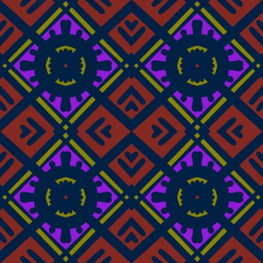 Kusursuz geometrik folklor süsü, kabile etnik dokusu. Aztek tarzında kusursuz çizgili desen, şekil nakış, İskandinav deseni, Ikat deseni.