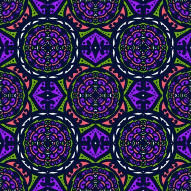 Kusursuz geometrik folklor süsü, kabile etnik dokusu. Aztek tarzında kusursuz çizgili desen, şekil nakış, İskandinav deseni, Ikat deseni.