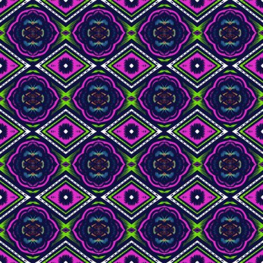 Kusursuz geometrik folklor süsü, kabile etnik dokusu. Aztek tarzında kusursuz çizgili desen, şekil nakış, İskandinav deseni, Ikat deseni.