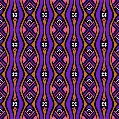 Her türlü kumaş ve tekstil, duvar kâğıdı, ambalaj, Renkli Etnik Soyut Şablon Şablonu 'na uygun kusursuz desenler, Geleneksel, Etnik, Arapça, Türkçe, Hint desenleri