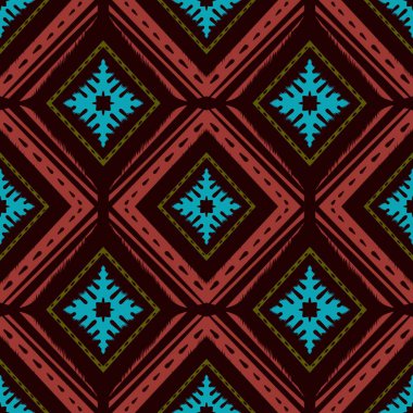 Kusursuz geometrik folklor süsü, kabile etnik dokusu. Aztek tarzında kusursuz çizgili desen, şekil nakış, İskandinav deseni, Ikat deseni.