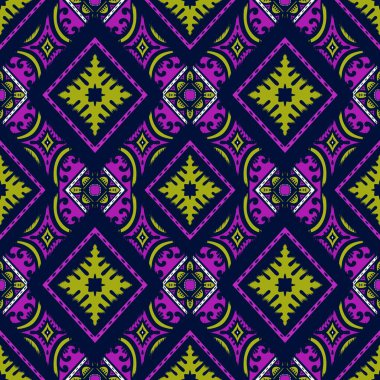 Kusursuz geometrik folklor süsü, kabile etnik dokusu. Aztek tarzında kusursuz çizgili desen, şekil nakış, İskandinav deseni, Ikat deseni.