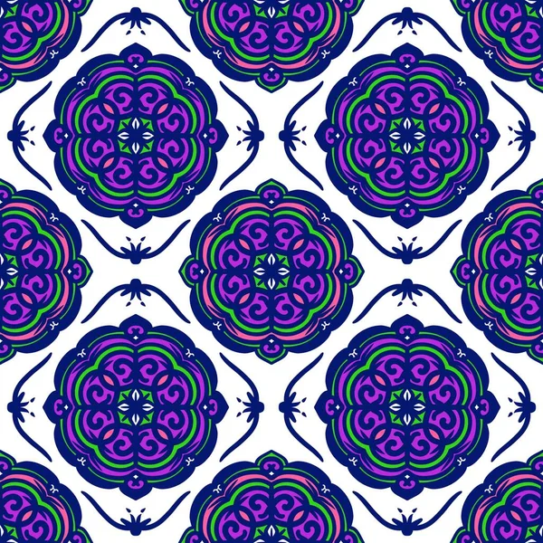 Seamless pattern flower with mandala, vintage decorative elements, vintage decorative elements illustration, Ethnic mandala with colorful tribal ornaments