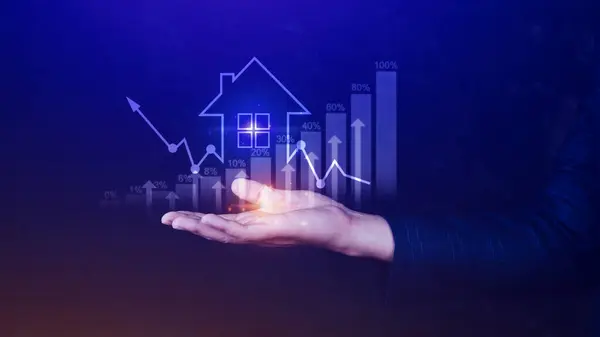 Real estate investment concept energy efficiency rating and property value, Growth of real estate business, real estate business, home search, land sales, price increase, taxes.