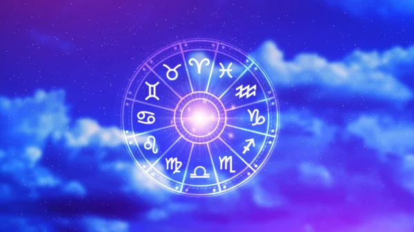 Концепция Астрологии Гороскопа Человек Внутри Знака Зодиака Колеса Астрологические Знаки Стоковая Картинка