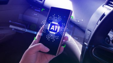 Ai teknolojisi, Chatgpt Chat ile sanal küresel internet bağlantısı kullanarak akıllı telefon, yapay zeka, komut komut kullanarak bir şeyler üretmek için, gelecekçi teknoloji dönüşümü.