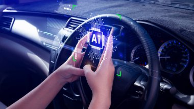 Ai teknolojisi, Chatgpt Chat ile sanal küresel internet bağlantısı kullanarak akıllı telefon, yapay zeka, komut komut kullanarak bir şeyler üretmek için, gelecekçi teknoloji dönüşümü.