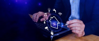 Akıllı ev teknolojisi, Kullanıcı sanal ekrana dokunur güvenlik, aydınlatma, sıcaklık, akıllı ev ve birçok konsept gibi akıllı ev özelliklerini yönetir.