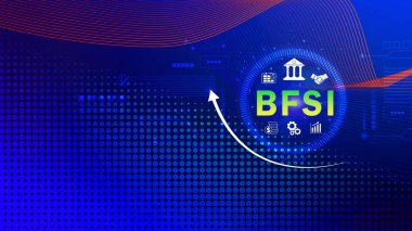 BFSI, Bankacılık Finansal Hizmetler ve Sigorta, Bankacılık Dijital Dönüşüm ve Gelişmiş Verimlilik ve Yenilik Sigortası. arkaplan