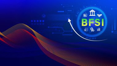 BFSI, Bankacılık Finansal Hizmetler ve Sigorta, Bankacılık Dijital Dönüşüm ve Gelişmiş Verimlilik ve Yenilik Sigortası. arkaplan