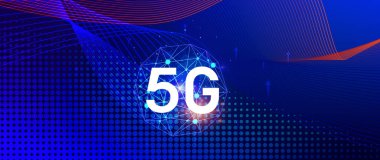 5G arka plan ağ kavramı, birbiriyle bağlantılı 5G sembollü holografik dijital küre, modern iş ve iletişim 5G teknolojisi, dijital dönüşüm.