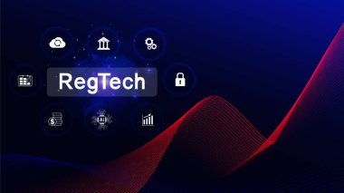 Regtech, Düzenleyici teknoloji konsepti, teknoloji, düzenleyici izleme, raporlama ve uyum yoluyla finans endüstrisiyle düzenleyici süreçlerin yönetimi, makine öğrenme teknolojisi.