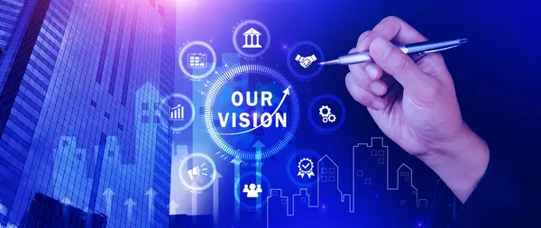 stock image Our vision, Business, technology, internet and network concept. Virtual screen of the future and sees the inscription, Our vision concept.