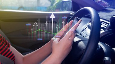 Analiz finansmanı büyütme grafiği ve pazar yatırımı, Finansal iş planı, kazanç, satış ve strateji, borsa grafiği, değişim finansal büyüme şeması, ticarete yatırım.