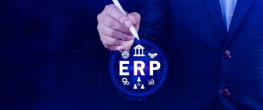 ERP Kavramı, Girişim kaynak planlama kavramı, sanal ekranda ERP sisteminin analizi, iş zekası, HR ve CRM modülleri arasındaki bağlantılar.