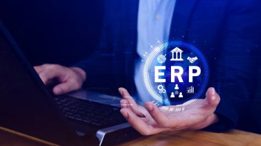 ERP Kavramı, Girişim kaynak planlama kavramı, sanal ekranda ERP sisteminin analizi, iş zekası, HR ve CRM modülleri arasındaki bağlantılar.