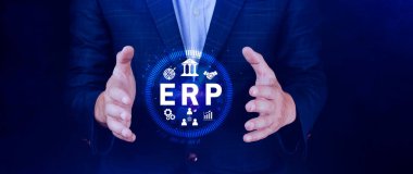 ERP Kavramı, Girişim kaynak planlama kavramı, sanal ekranda ERP sisteminin analizi, iş zekası, HR ve CRM modülleri arasındaki bağlantılar.