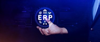 ERP Kavramı, Girişim kaynak planlama kavramı, sanal ekranda ERP sisteminin analizi, iş zekası, HR ve CRM modülleri arasındaki bağlantılar.
