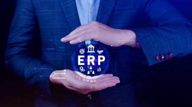 ERP Kavramı, Girişim kaynak planlama kavramı, sanal ekranda ERP sisteminin analizi, iş zekası, HR ve CRM modülleri arasındaki bağlantılar.