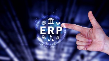 ERP Kavramı, Girişim kaynak planlama kavramı, sanal ekranda ERP sisteminin analizi, iş zekası, HR ve CRM modülleri arasındaki bağlantılar.