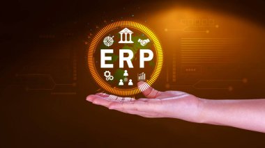 ERP Kavramı, Girişim kaynak planlama kavramı, sanal ekranda ERP sisteminin analizi, iş zekası, HR ve CRM modülleri arasındaki bağlantılar.