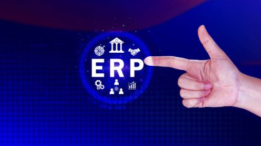 ERP Kavramı, Girişim kaynak planlama kavramı, sanal ekranda ERP sisteminin analizi, iş zekası, HR ve CRM modülleri arasındaki bağlantılar.