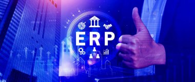 ERP Kavramı, Girişim kaynak planlama kavramı, sanal ekranda ERP sisteminin analizi, iş zekası, HR ve CRM modülleri arasındaki bağlantılar.