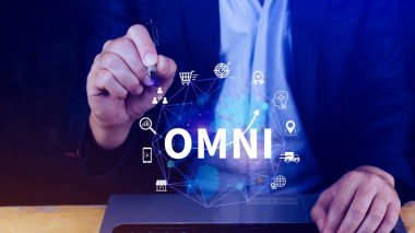 Omni Channel pazarlama kavramı, OMNI CHANNEL pazarlamanın dijital temsili, e-ticaret, dağıtım, sosyal medya pazarlaması, analitik, müşteri ilişkileri.