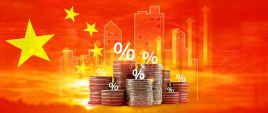Çin Yatırımlarının İş ve Finans Konsepti. Çin ekonomi ve finans sistemi, Çin para politikası, ekonomi analizi. Ticaret, yatırım, muhasebe.