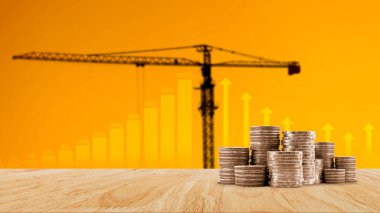 Para yığını arka plan iş konsepti. Faiz Yatırım fikirleri, getiriler, mali getiriler, tasarruflar, yatırım şirketleri.