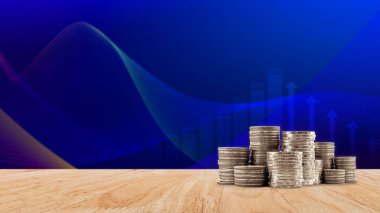 Para yığını arka plan iş konsepti. Faiz Yatırım fikirleri, getiriler, mali getiriler, tasarruflar, yatırım şirketleri.