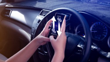 Maliyet ve kalite kontrol kavramı. Verimliliği, verimli işi, etkili riski, maliyet raporunu iyileştirmek için ürün ve hizmetlerin kalite artışı ve maliyet optimizasyonu