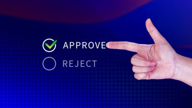 Garanti konseptini onayla veya reddet, onayla, kabul et, kabul et, teftişi geç, belge ve projeyi onaylamak için doğru işareti işaretle, Yönetim, inceleme, anket, tik, sertifika.