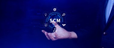 SCM konsepti, tedarik zinciri yönetimi, lojistik ve ulaşım, iletişim ağı. Müşterilerin ihtiyaçlarını karşılamak için kaynakların düzenlenmesi ve kontrol edilmesi.