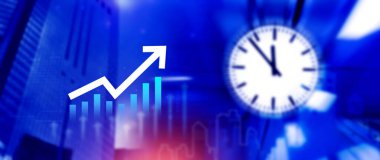 Küresel iş büyümesi analizi ve varlık yatırım grafiği İş ve Finans, Yukarı ok ekonomi grafiği, küresel ekonomik eğilim analizi, sanal ekran analizi.