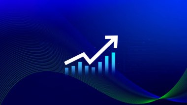 Küresel iş büyümesi analizi ve varlık yatırım grafiği İş ve Finans, Yukarı ok ekonomi grafiği, küresel ekonomik eğilim analizi, sanal ekran analizi.