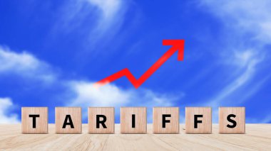 İthalat tarifeleri kavramı artırıyor, ekonomiyi artırmak için hükümet ithalat vergisi, endüstriyel büyüme vergisi, ithalat vergisi artışı, kalkınma için ticaret savaşı politikası