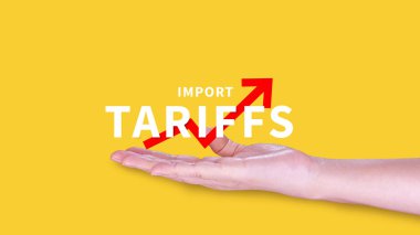 İthalat tarifeleri kavramı artırıyor, ekonomiyi artırmak için hükümet ithalat vergisi, endüstriyel büyüme vergisi, ithalat vergisi artışı, kalkınma için ticaret savaşı politikası