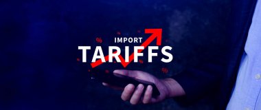 İthalat tarifeleri kavramı artırıyor, ekonomiyi artırmak için hükümet ithalat vergisi, endüstriyel büyüme vergisi, ithalat vergisi artışı, kalkınma için ticaret savaşı politikası