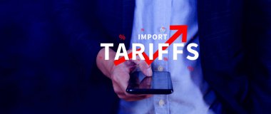 İthalat tarifeleri kavramı artırıyor, ekonomiyi artırmak için hükümet ithalat vergisi, endüstriyel büyüme vergisi, ithalat vergisi artışı, kalkınma için ticaret savaşı politikası