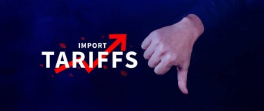 İthalat tarifeleri kavramı artırıyor, ekonomiyi artırmak için hükümet ithalat vergisi, endüstriyel büyüme vergisi, ithalat vergisi artışı, kalkınma için ticaret savaşı politikası