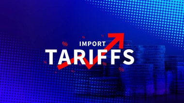 İthalat tarifeleri kavramı artırıyor, ekonomiyi artırmak için hükümet ithalat vergisi, endüstriyel büyüme vergisi, ithalat vergisi artışı, kalkınma için ticaret savaşı politikası