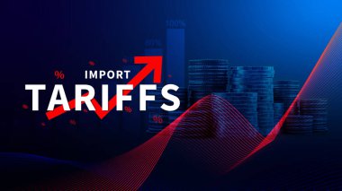 İthalat tarifeleri kavramı artırıyor, ekonomiyi artırmak için hükümet ithalat vergisi, endüstriyel büyüme vergisi, ithalat vergisi artışı, kalkınma için ticaret savaşı politikası