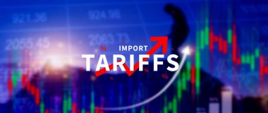 İthalat tarifeleri kavramı artırıyor, ekonomiyi artırmak için hükümet ithalat vergisi, endüstriyel büyüme vergisi, ithalat vergisi artışı, kalkınma için ticaret savaşı politikası